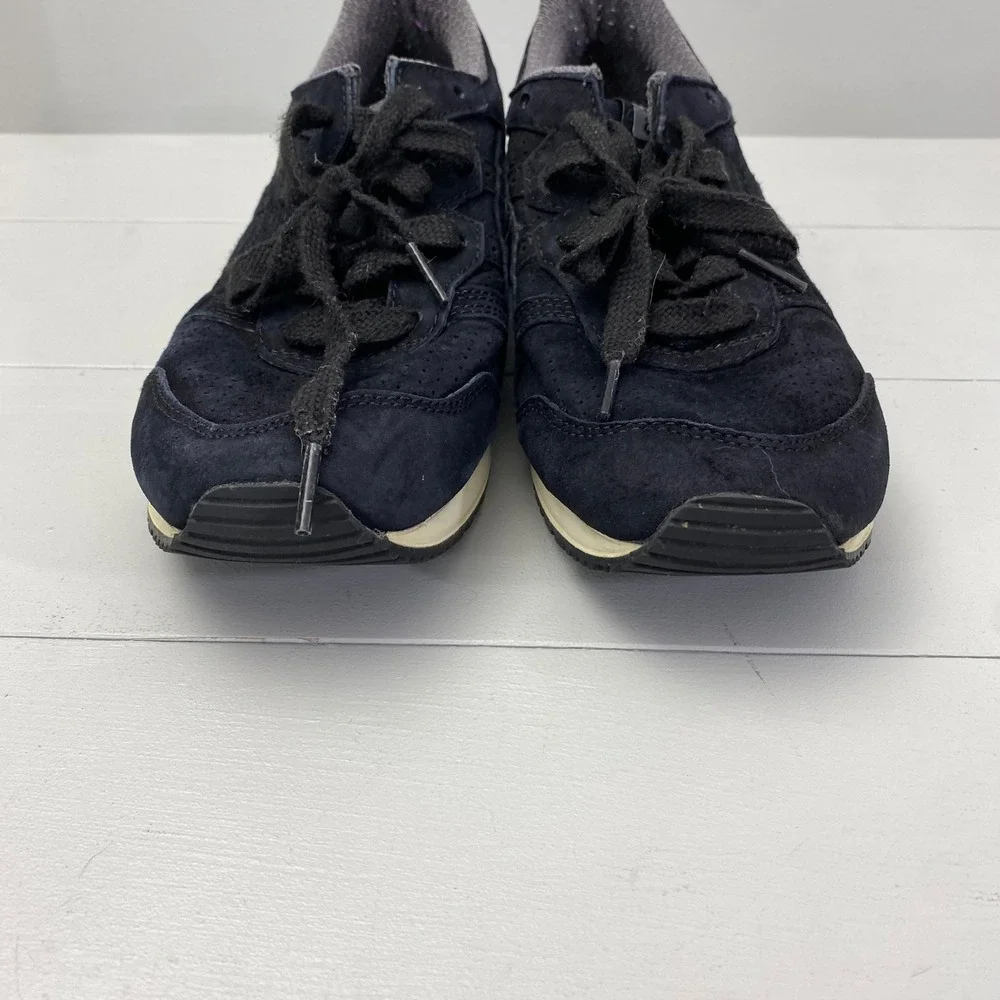 Onitsuka Tiger D701L Sneakers Mens 6.5 Navy Blue Suede Low Top‎ Shoes Womens 8